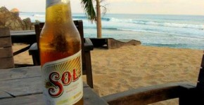 Sol beer and limes on Zipolite Beach, Mexico
